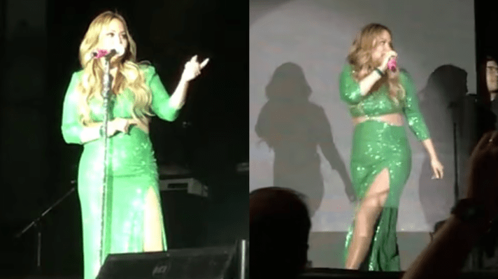 Karina tuvo un cruce con el equipo técnico durante una presentación en&nbsp;vivo